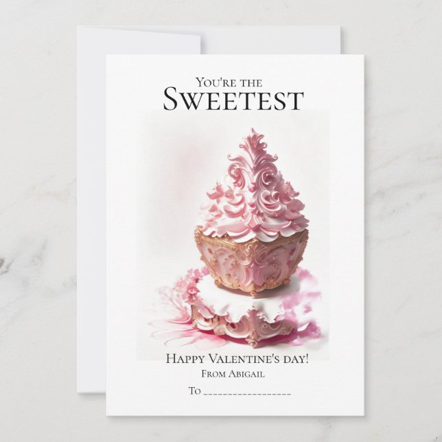 You're are the sweetest cupcakes Valentine's day  Holiday Card (Front)