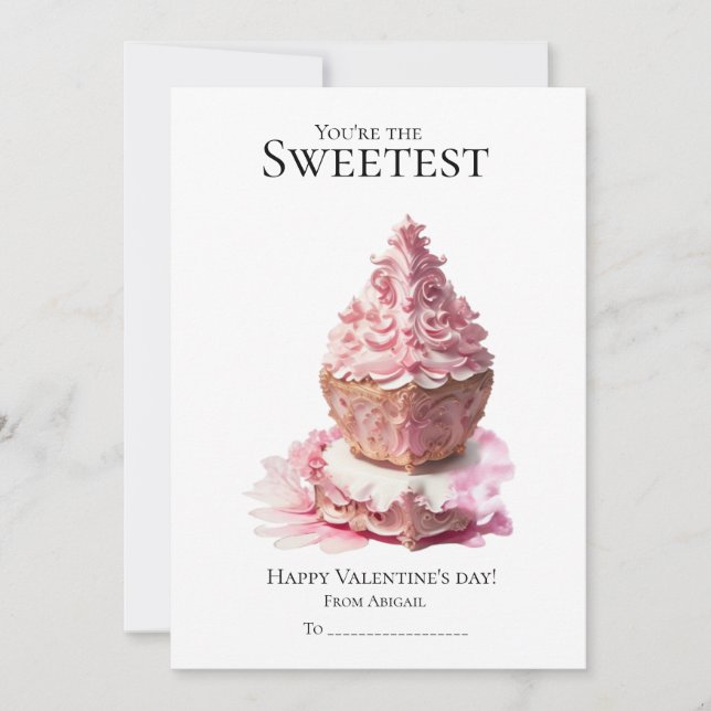 You're are the sweetest cupcakes Valentine's day  Holiday Card (Front)