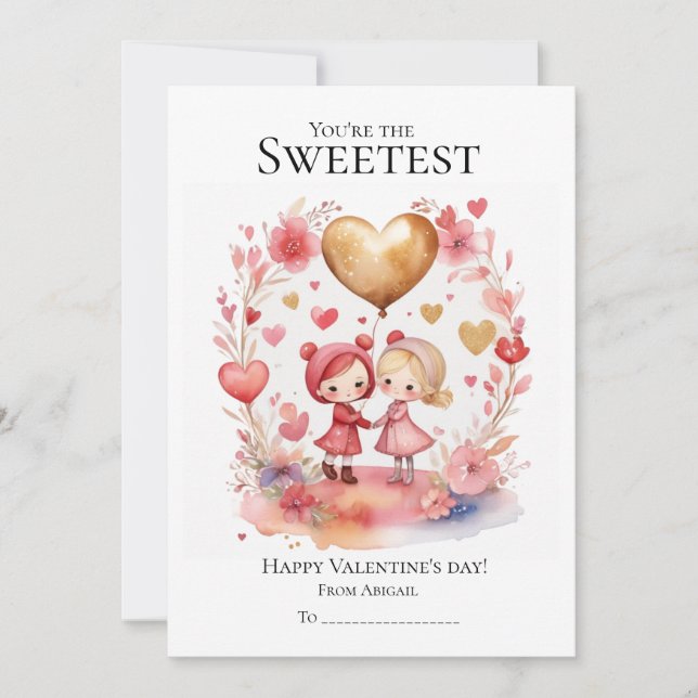 You're are the sweetest friend Valentine's day  Holiday Card (Front)
