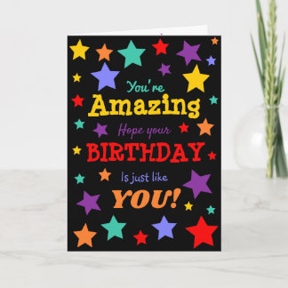 You're Awesome! bright colourful birthday card