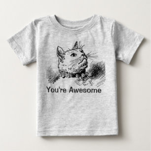 You're Awesome Child Cat Face Design T-Shirt