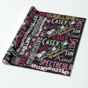 You're Awesome! Name Words Fun Gift Wrap