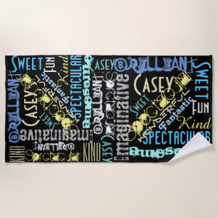 You're Awesome Personalise Words of Celebration Beach Towel