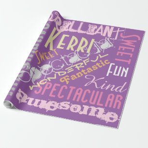 You're Awesome Personalised Gift Wrap Pink, Purple
