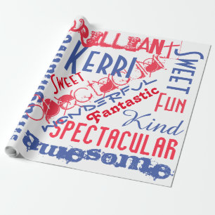 You're Awesome Personalised Red, White and Blue Wrapping Paper