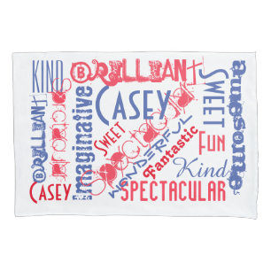You're Awesome! Red White and Blue Personalised Pillowcase