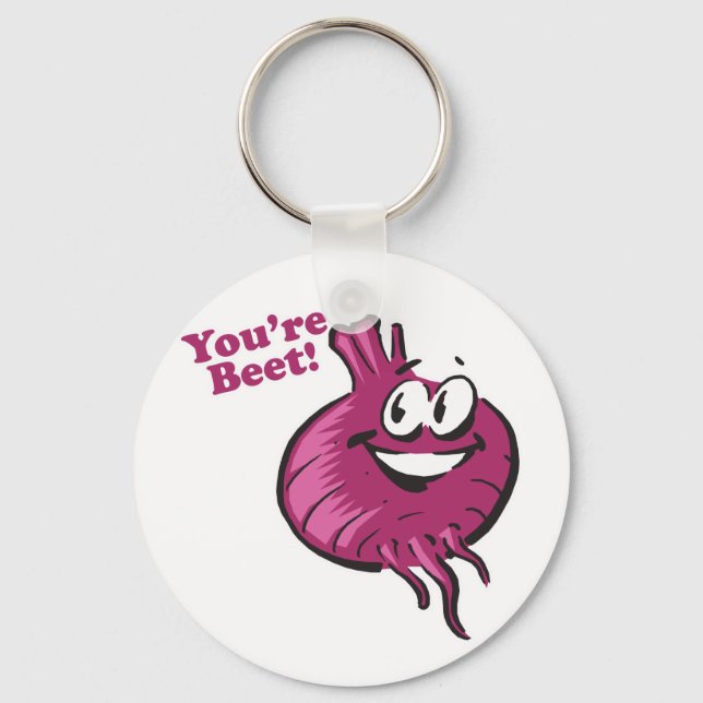 Youre Beat funny beet cartoon Key Ring (Front)
