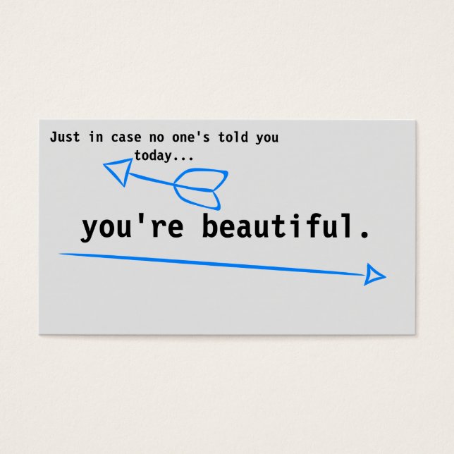 "You're beautiful" Compliment Cards (Front)