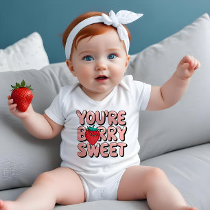 You're Berry Sweet One Cute Strawberry Lover Baby Bodysuit