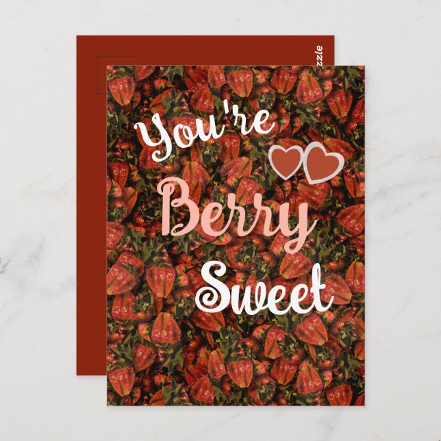 You're Berry Sweet - Strawberry Postcard (Front/Back)