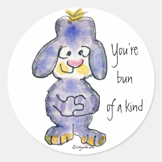 You're Bun Of A Kind - Cartoon Rabbit Sticker (Front)