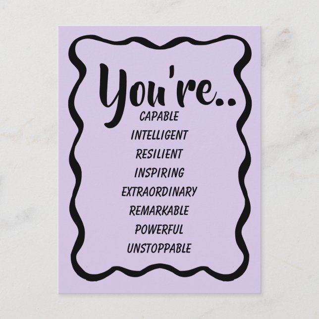 You're Capable Intelligent Creative | Confidence  Postcard (Front)