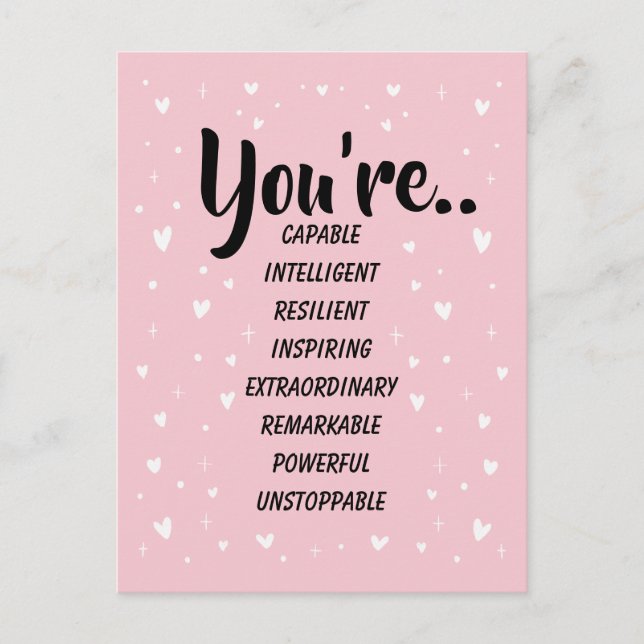 You're Capable Intelligent Creative | Confidence  Postcard (Front)