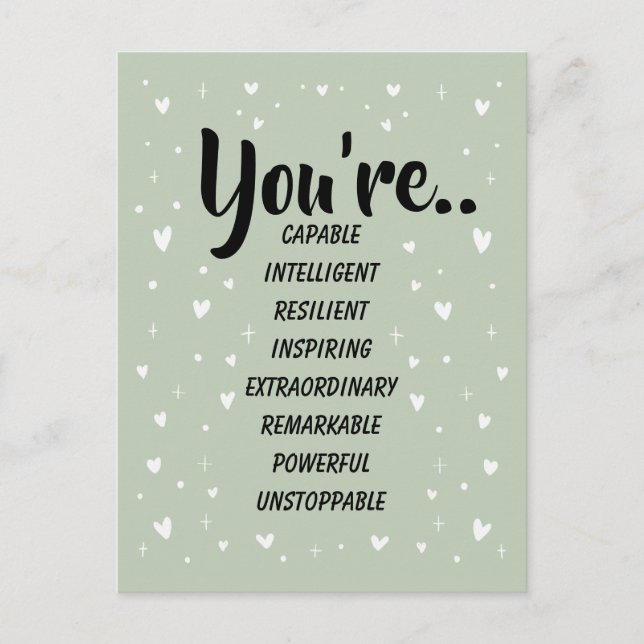 You're Capable Intelligent Creative | Confidence  Postcard (Front)