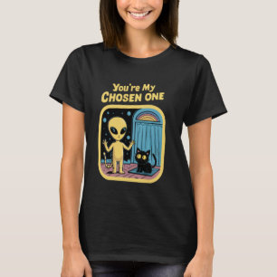 You're Chosen One Alien Black Cat Vintage Retro 60 T-Shirt