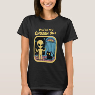 You're Chosen One Alien Black Cat Vintage Retro 60 T-Shirt