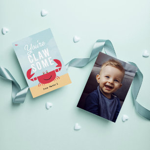 You're Claw-some Crab Beach Classroom Valentine Invitation