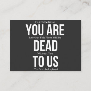 youre dead to us business card