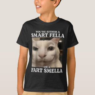 You're Either A Smart Fella Or A Fart Smella Cat F T-Shirt