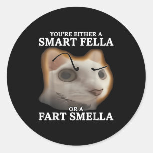 You're Either A Smart Fella Or A Fart Smella Funny Classic Round Sticker