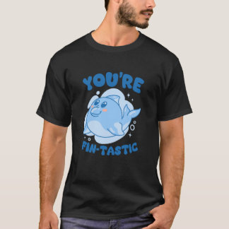 You're Fin-Tastic Cute Dolphin Phrase Long Sleeve T-Shirt