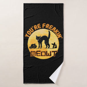 You're Freakin' Meowt Halloween Bath Towel