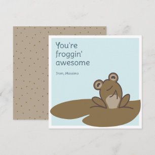 You're Froggin' Awesome Mocha Valentine Thank You Card