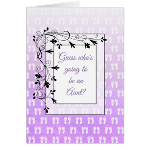 You're going to be an Aunt Announcement card