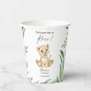 You're gonna hear me roar 1st Birthday  Paper Cups