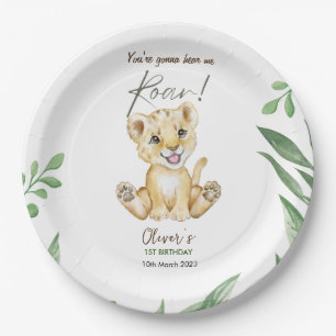 You're gonna hear me roar 1st Birthday  Paper Plate
