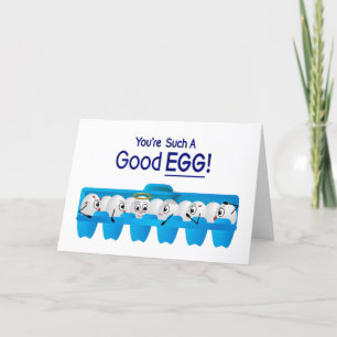You're Good Egg Humour Angel Egg in Carton Bad Egg Card