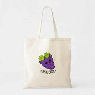 You're Grape Cute Fruit Pun Tote Bag