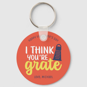 You're Grate Funny Cheese Pun Cute Valentine's Day Key Ring