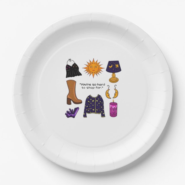 Youre Hard To Shop For Whimsigoth Aesthetic Classi Paper Plate (Front)