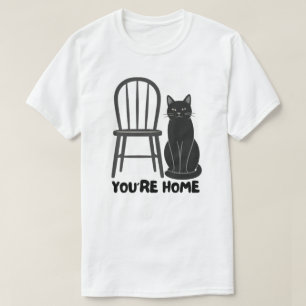 You're Home Black Cat Design T-Shirt