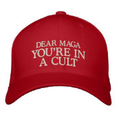 You're In A Cult Red Embroidered Baseball Cap Hat (Front)