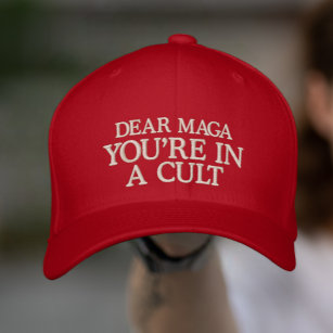 You're In A Cult Red Embroidered Baseball Cap Hat