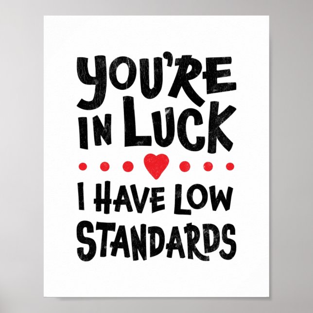 You're In Luck I Have Low Standards Poster (Front)