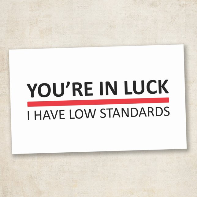 You're In Luck - I Have Low Standards Rectangular Sticker (Creator Uploaded)