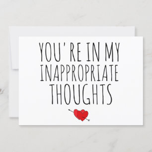 You're In My Inappropriate Thoughts Funny Naughty  Holiday Card