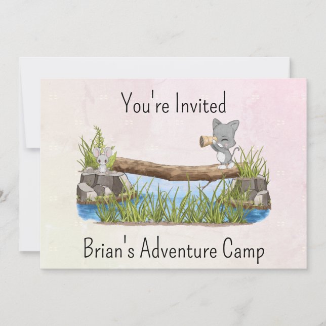 You're Invited Adventure Camp Seven Line Custom Invitation (Front)