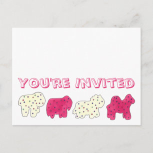 You're Invited Animal Crackers Birthday Party Invitation Postcard