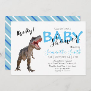 You're Invited Baby Shower Boy Dinosaur Announcement
