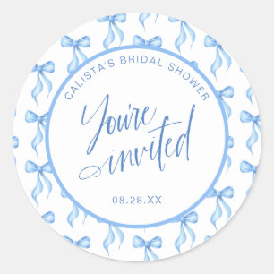 You're Invited Bow Bridal Shower Envelope Seals