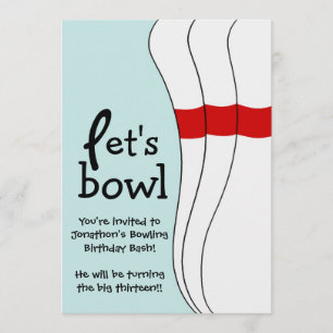 You're Invited Bowling Bash Birthday Party Invite