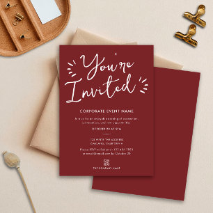 You're Invited Burgundy Business Corporate Party Invitation