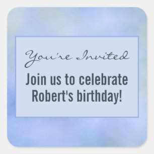 You're Invited Casual Abstract Blue Yellow Seal