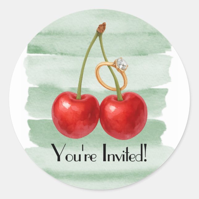 You're Invited Cherries - Envelope Sticker (Front)
