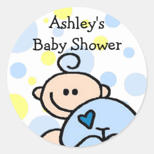 You're Invited Custom Baby shower Classic Round Sticker