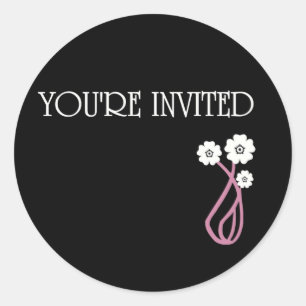 YOU'RE INVITED FLOWERS CLASSIC ROUND STICKER